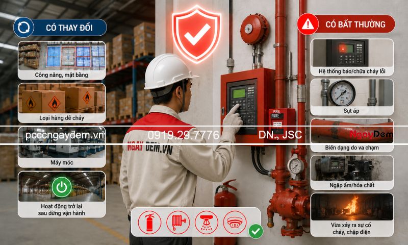 bảo dưỡng - bảo trì pccc kho hàng, kho xưởng