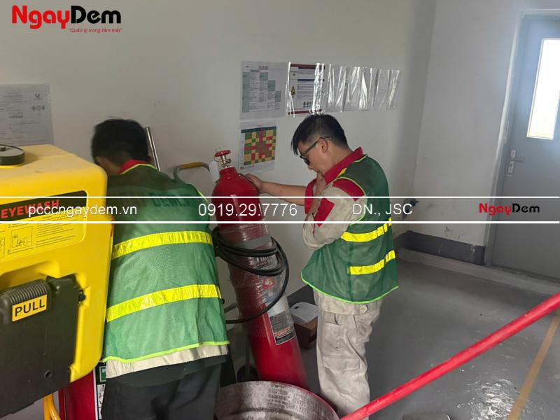 Bảo dưỡng bình chữa cháy kho xưởng Wanxiang Technology