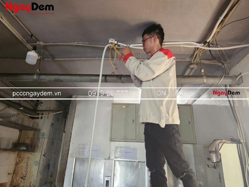 Lắp đặt hệ thống báo cháy Nhà hàng Hải Trân – thi công chuẩn TCVN