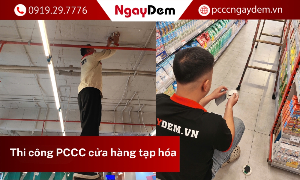 Thi công pccc cửa hàng tạp hóa