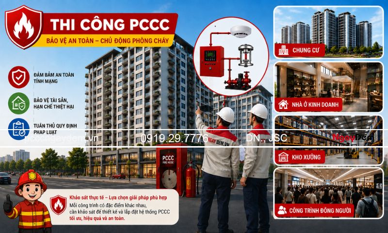 Báo giá thi công PCCC Hoàng Mai - Thiết kế & lắp đặt trọn gói thi công PCCC Hoàng Mai