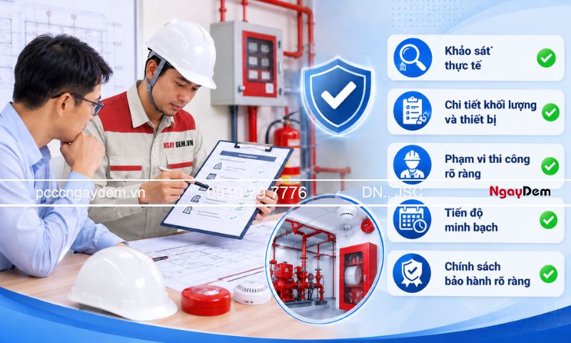 Báo giá thi công PCCC Hoàng Mai - Thiết kế & lắp đặt trọn gói thi công PCCC Hoàng Mai