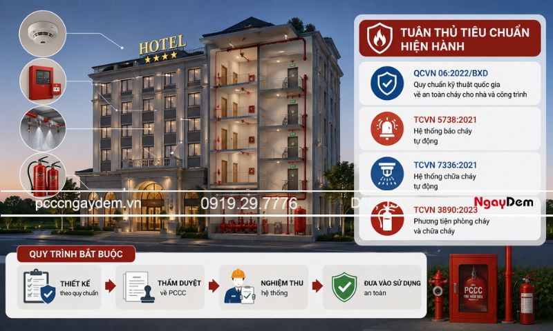 Lắp đặt, thi công PCCC khách sạn, nhà nghỉ - Nhận bản vẽ miễn phí lắp đặt, thi công pccc khách sạn, nhà nghỉ