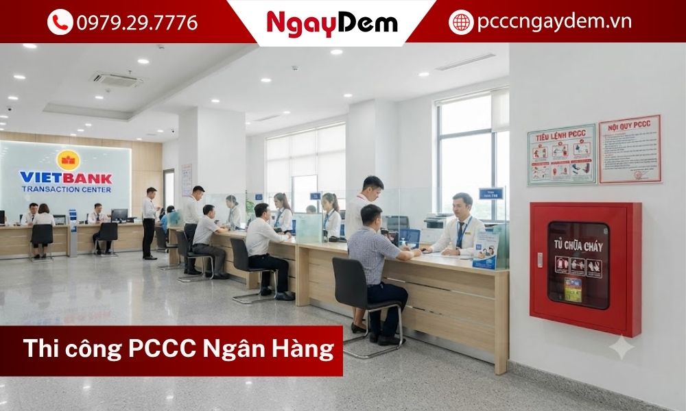 Thi công PCCC Ngân Hàng - Lắp đặt chuyên nghiệp, miễn phí bản vẽ TK Thi công PCCC Ngân hàng