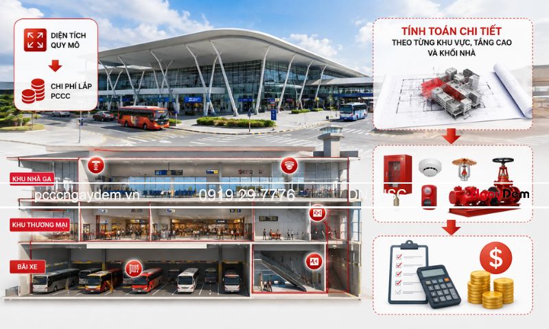 lắp đặt, thi công PCCC nhà ga, sân bay, bến xe trọn gói