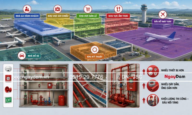 lắp đặt, thi công PCCC nhà ga, sân bay, bến xe trọn gói