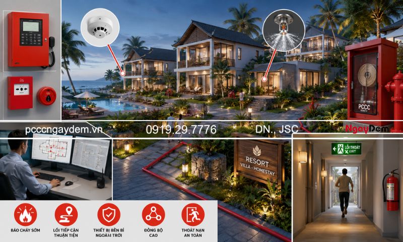 thi công pccc resort, villa, resort