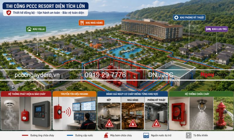 lắp đặt, thi công pccc resort, villa, homestay