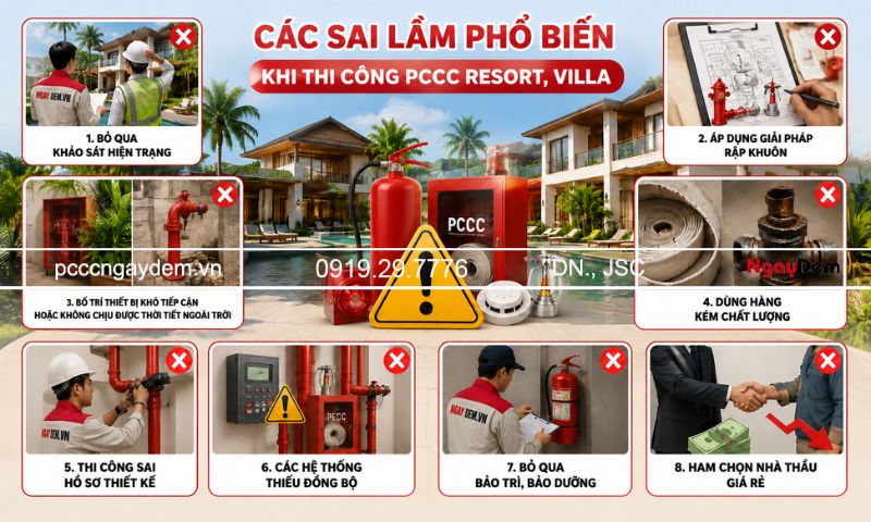 thi công pccc resort, villa, resort