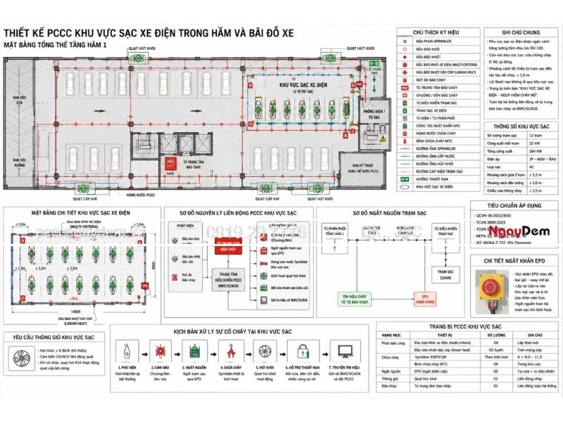 Thiết kế PCCC hầm đỗ xe, bãi trông giữ xe: Giải pháp kỹ thuật chuyên sâu thiết kế PCCC hầm đỗ xe, bãi trông giữ xe