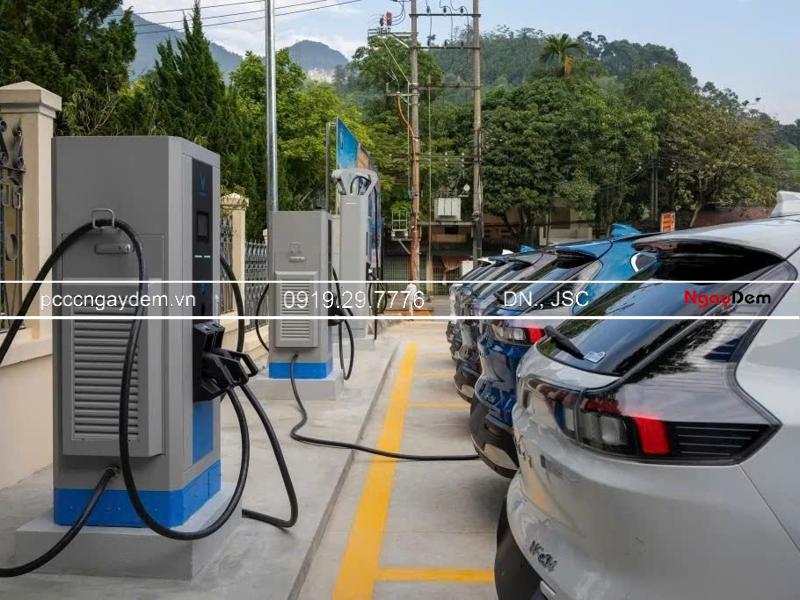Thi công PCCC trạm sạc xe điện an toàn, lắp đặt trọn gói Thi công PCCC trạm sạc xe điện