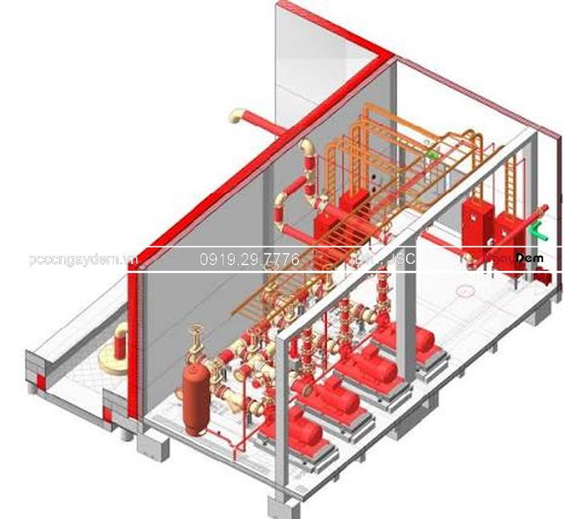 Thiết kế hệ thống máy bơm PCCC chữa cháy đạt chuẩn TCVN Thiết kế hệ thống máy bơm PCCC