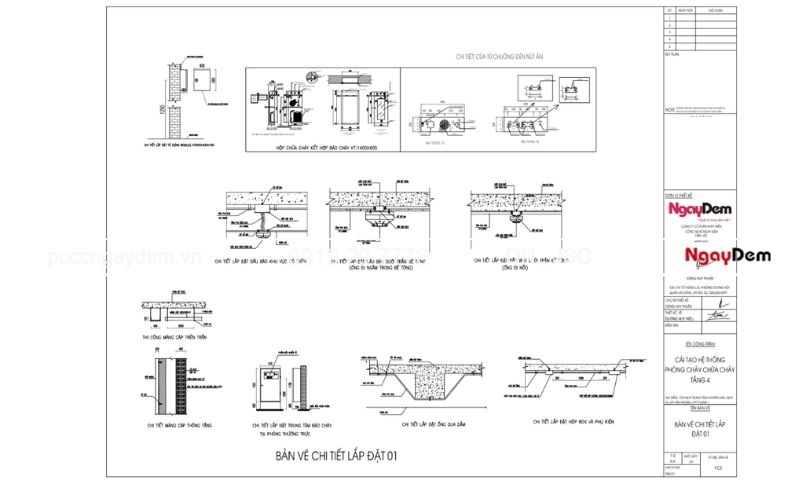 Bản vẽ chi tiết lắp đặt và hồ sơ đi kèm (thuyết minh, thống kê khối lượng, dự toán)