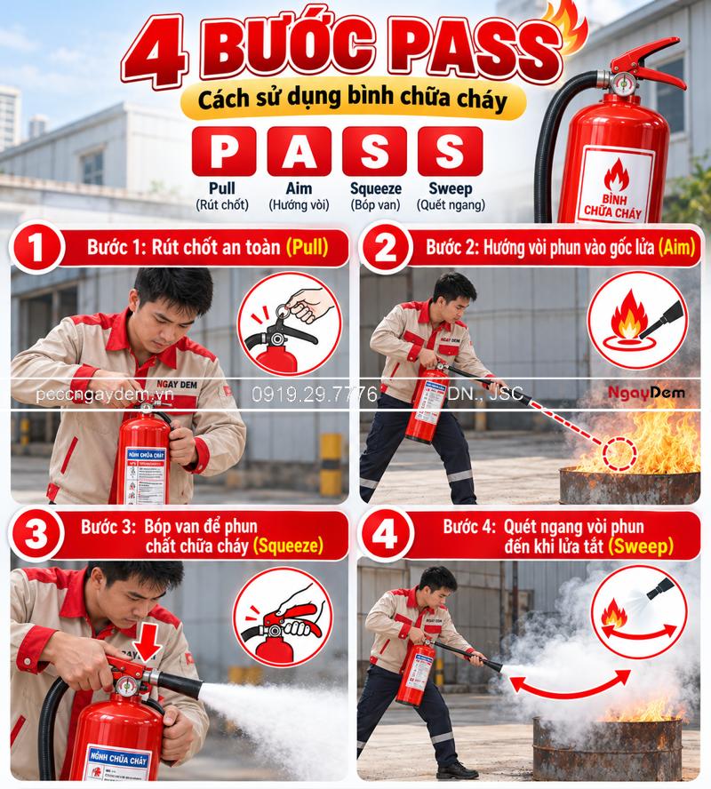 Cách sử dụng bình chữa cháy