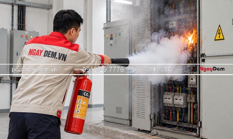 Hướng dẫn sử dụng bình chữa cháy CO₂