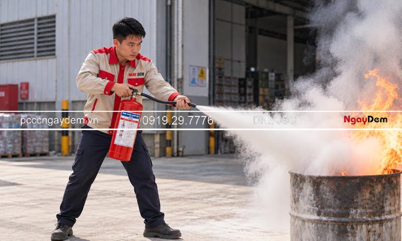 Hướng dẫn sử dụng bình chữa cháy dạng bột