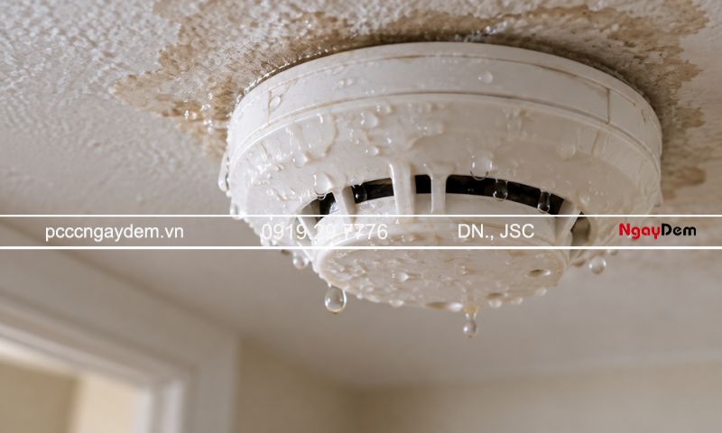 Đầu báo khói bị lỗi: Nguyên nhân phổ biến và cách khắc phục Đầu báo khói bị ẩm hoặc nước xâm nhập