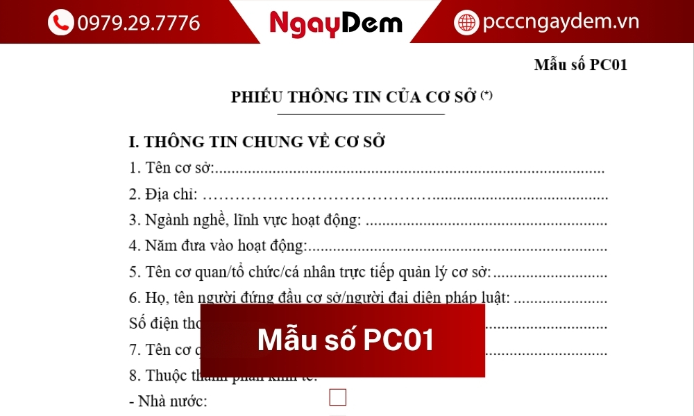 Phiếu thông tin của cơ sở