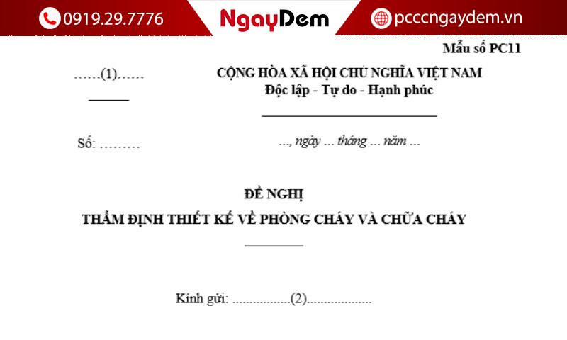 Tải và hướng dẫn viết mẫu PC11 đề nghị thẩm định thiết kế PCCC