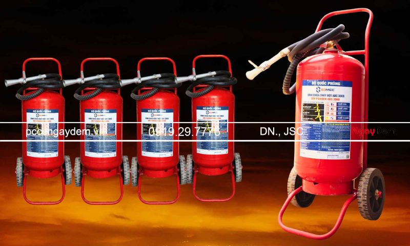 Bình chữa cháy xách tay và bình chữa cháy có xe đẩy