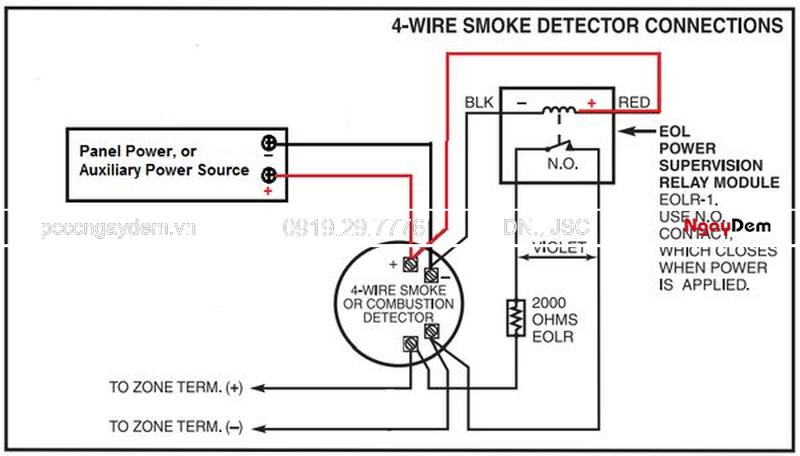 Sơ đồ đấu dây đầu báo khói: Hướng dẫn lắp đặt đúng chuẩn kỹ thuật Sơ đồ đấu dây đầu báo khói 4 dây